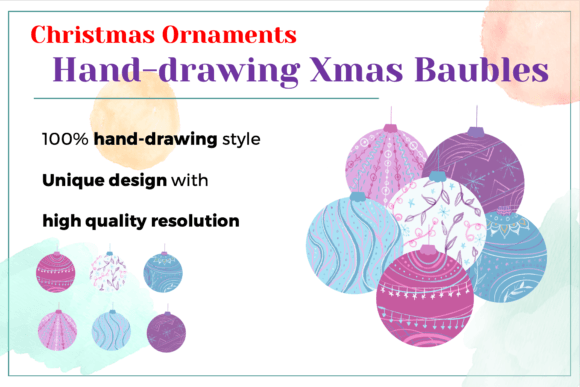 Christmas Baubles Clipart Bundle 2022: Premium Illustrations