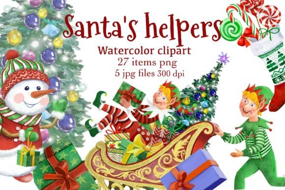 Christmas Clipart: Santa's Helpers Png for Illustrations