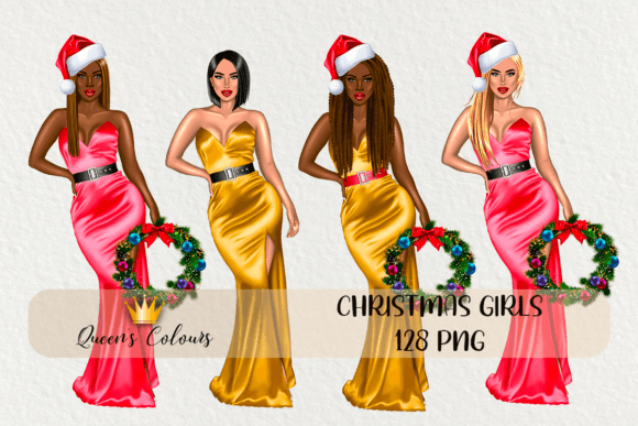 Christmas Girls Clipart: Fashion Illustrations for Brands