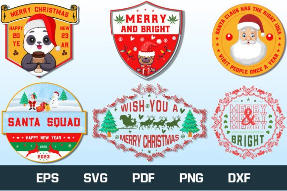 Christmas Label or Badge Design Bundle: Festive Illustrations