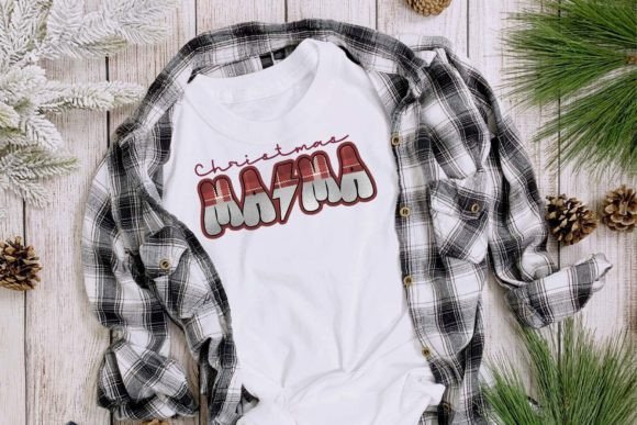 Christmas Mama Glitter Sublimation: Festive Illustrations