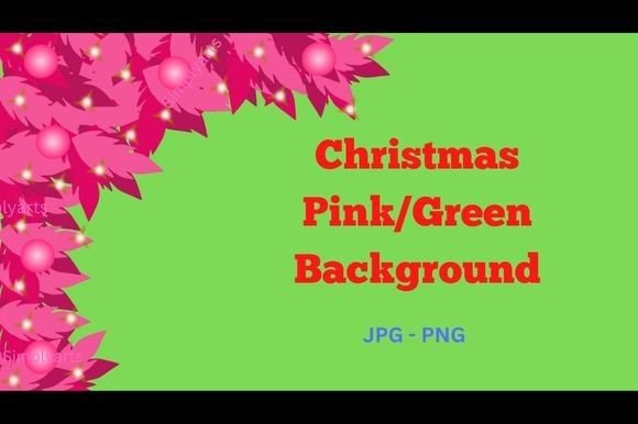 Christmas Pink Green Background: Fresh Illustrations