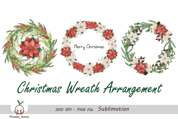 Christmas Wreath Arrangement Set 1 Illustrations