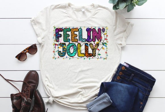 Feelin Jolly Christmas Sublimation for T-Shirt Designs