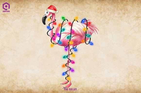 Flamingo Christmas Tree Lights: Unique Illustrations