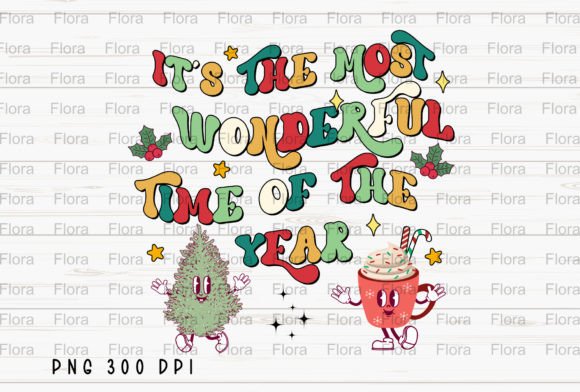 Groovy Christmas Retro PNG for Illustrations
