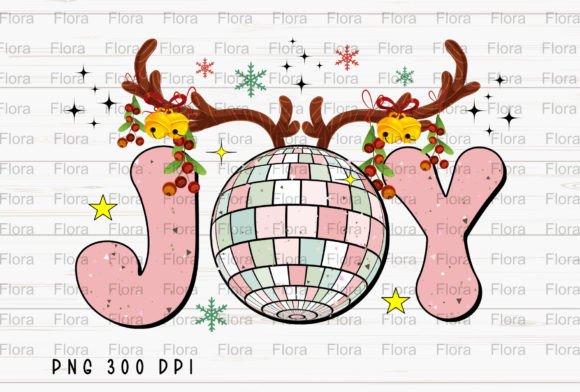 Joy Christmas Disco Ball PNG: Festive Illustrations