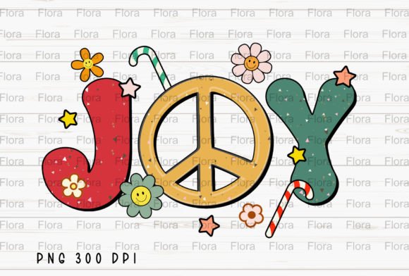 Joy Christmas Peace Sign: Festive Illustrations