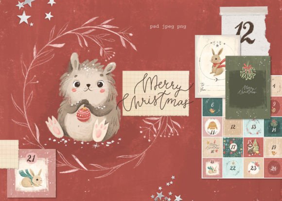 Merry Christmas Cards and Clipart: Fresh Illustrations