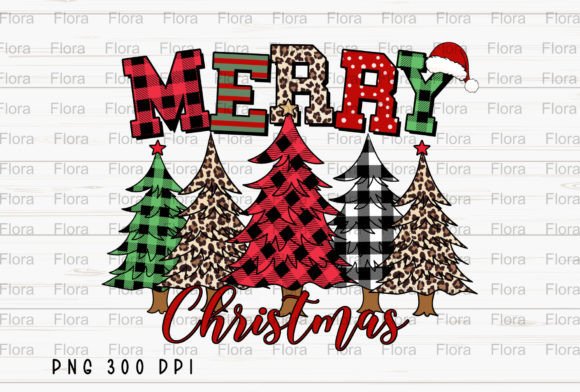 Merry Christmas Tree Buffalo Plaid PNG: Festive Illustrations