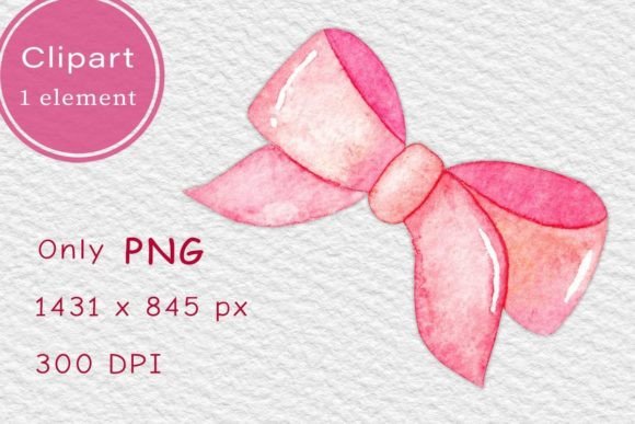 Pink Watercolor Bow PNG: Soft Illustrations