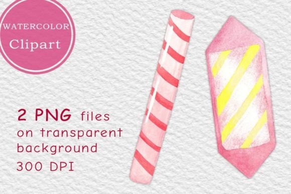 Pink Watercolor Candies PNG: Sweet Illustrations