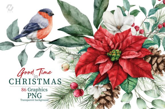 Reviewing Christmas Flower and Leaves Watercolor for Embroidery