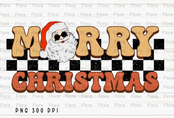 Santa Merry Christmas Checkered PNG: Festive Illustrations