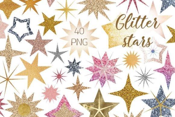 Star Glitter PNG Clipart for Illustrations