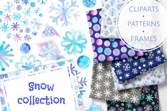 Watercolor Winter Snow Collection: Illustrations for Branding