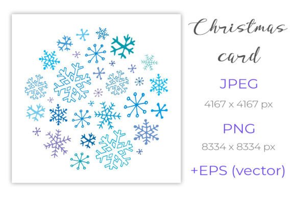 Winter Sublimation Doodle Snowflakes Illustrations